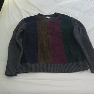 J. Crew Men's Crewneck Sweater - Gray, Brown, Purple, Green